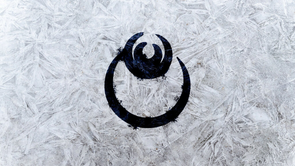 The Borealis Cycle set symbol on a frosty white background