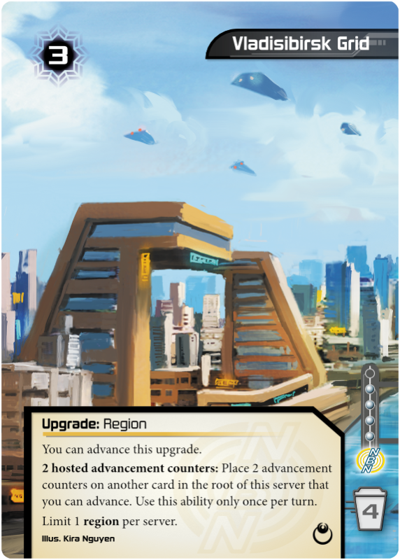 Full-art version of Vladisibirsk Grid from the Midnight Sun Booster Pack.