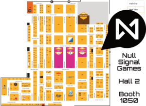 Map of the Null Signal Games booth at UKGE 2023